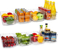 Refrigerator Organizers and Storage - 8Pcs Clear Plastic Bins for Fridge, Freezer, Kitchen Cabinet, Pantry Organization, BPA Free Fridge Organizer, 12.5" Long, Clear