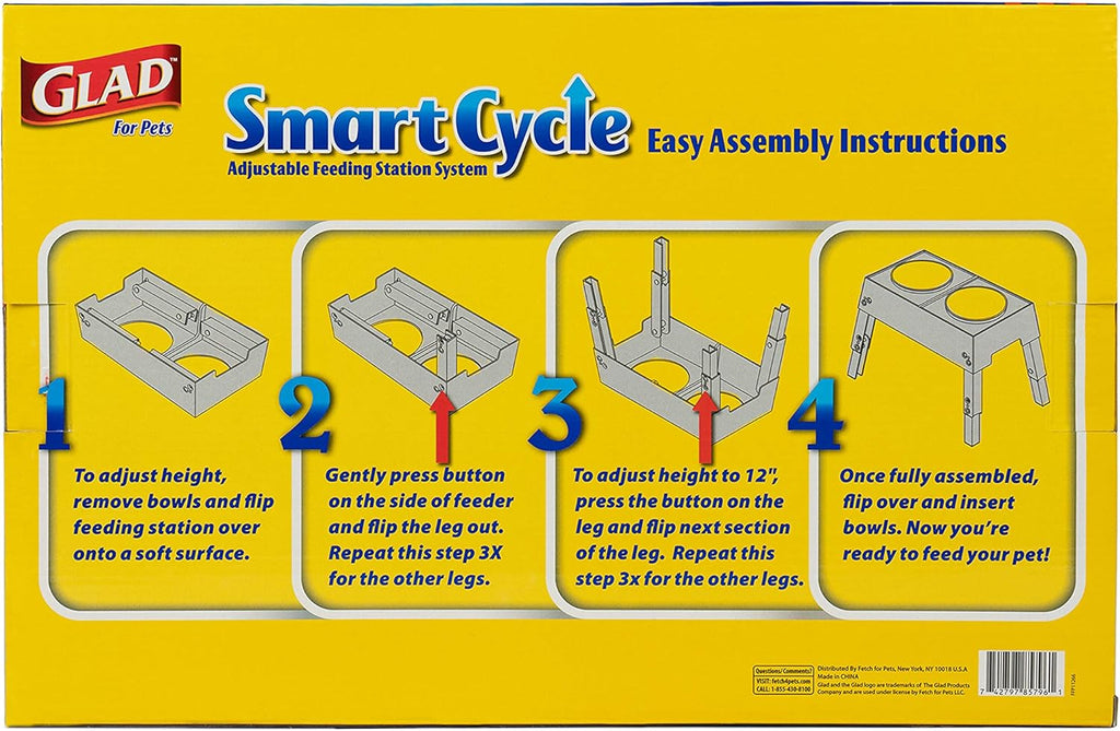 for Pets Smart Cycle Adjustable Feeding Station System | Elevated Dog Bowl Inserts with 3 Height Options for Dogs | Includes 4 Disposable Dog Bowls