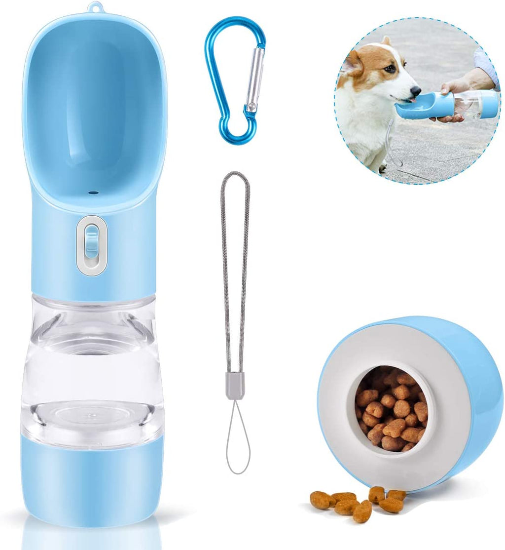Portable Dog Water Bottle Pet Drinking Bottle Leak Proof Portable Puppy Water Bottle Dispenser and Cats Water Bottle for Walking Traveling Hiking (Blue/258Ml)