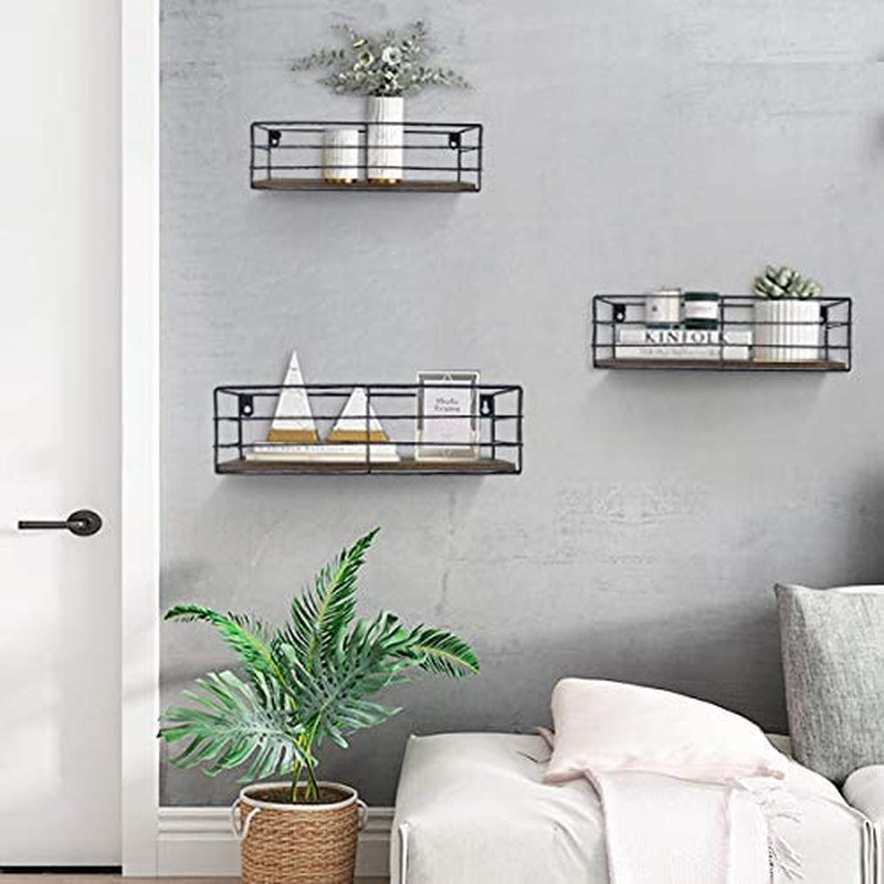 Floating Shelves Wall Mounted Set of 3, Hanging Storage Wall Shelf for Bathroom, Living Room, Bedroom, Kitchen Home