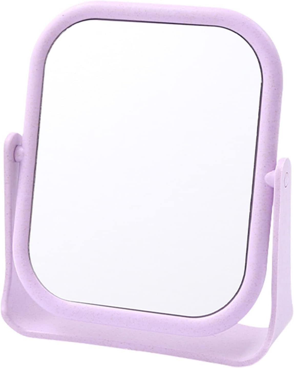 Makeup Mirror Compact Mirror Makeup Mirror Double-Sided Rotating Vanity Mirror Desktop round Mirror Simple Folding Makeup Portable Mirror Vanity Mirror Make up Mirror(B)