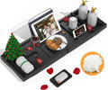 Bathtub Caddy Tray Expandable Bamboo Tub Tray for Luxury Bath with Book Holder and Free Soap Dish Black